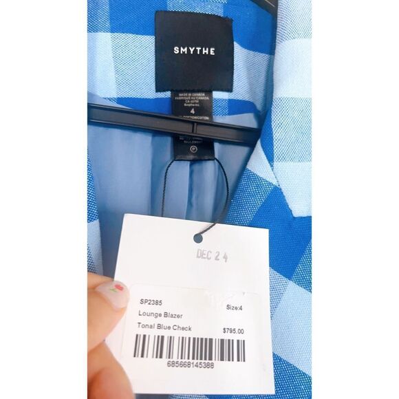 Smythe Lounge Blazer in Tonal Blue Check US4 - Picture 7 of 11